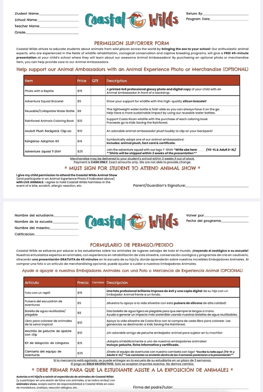 Animal Show Permission Slip