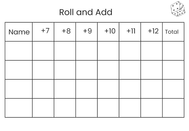 Roll and Add 7-12