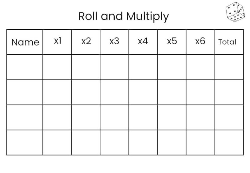 Roll and Multiply 1-6