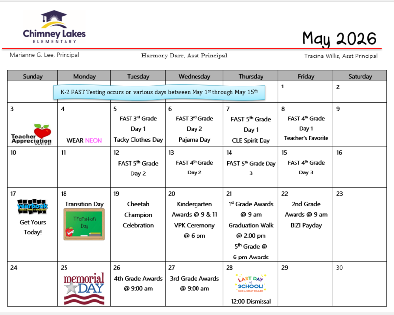 May Calendar