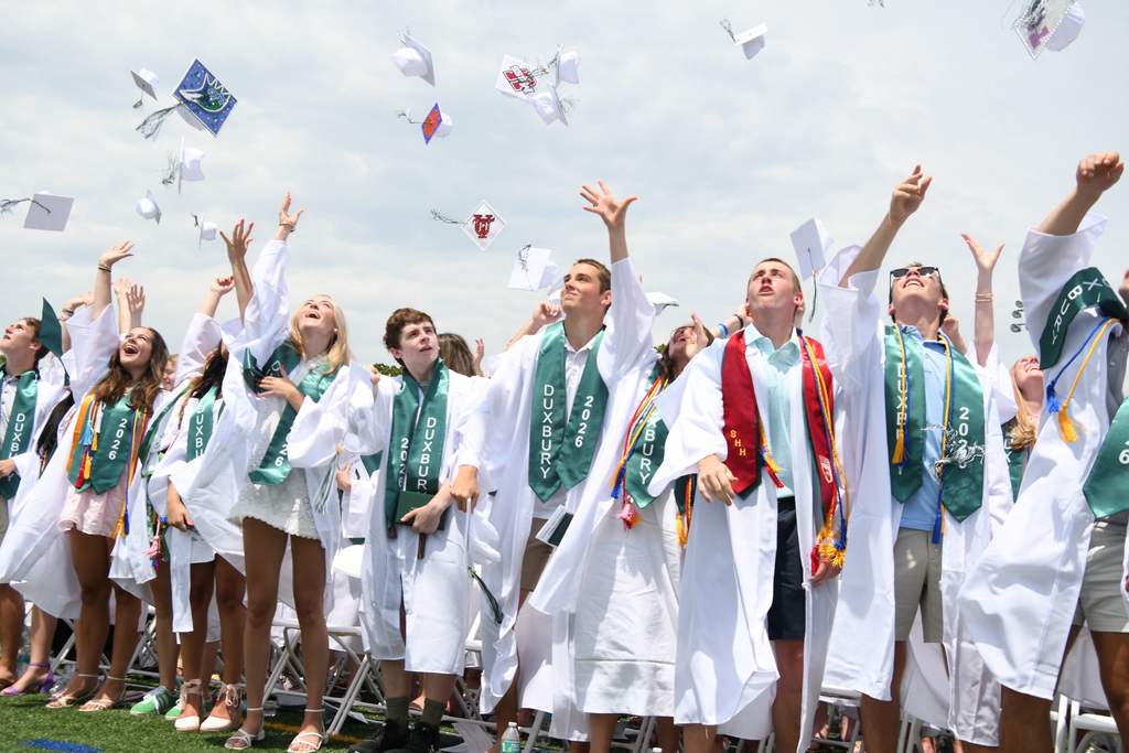 Dux 2026 grads tossing caps