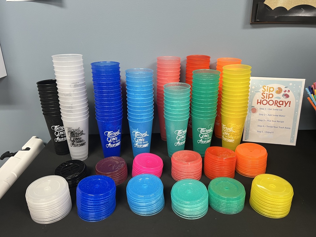 water cups in different colors