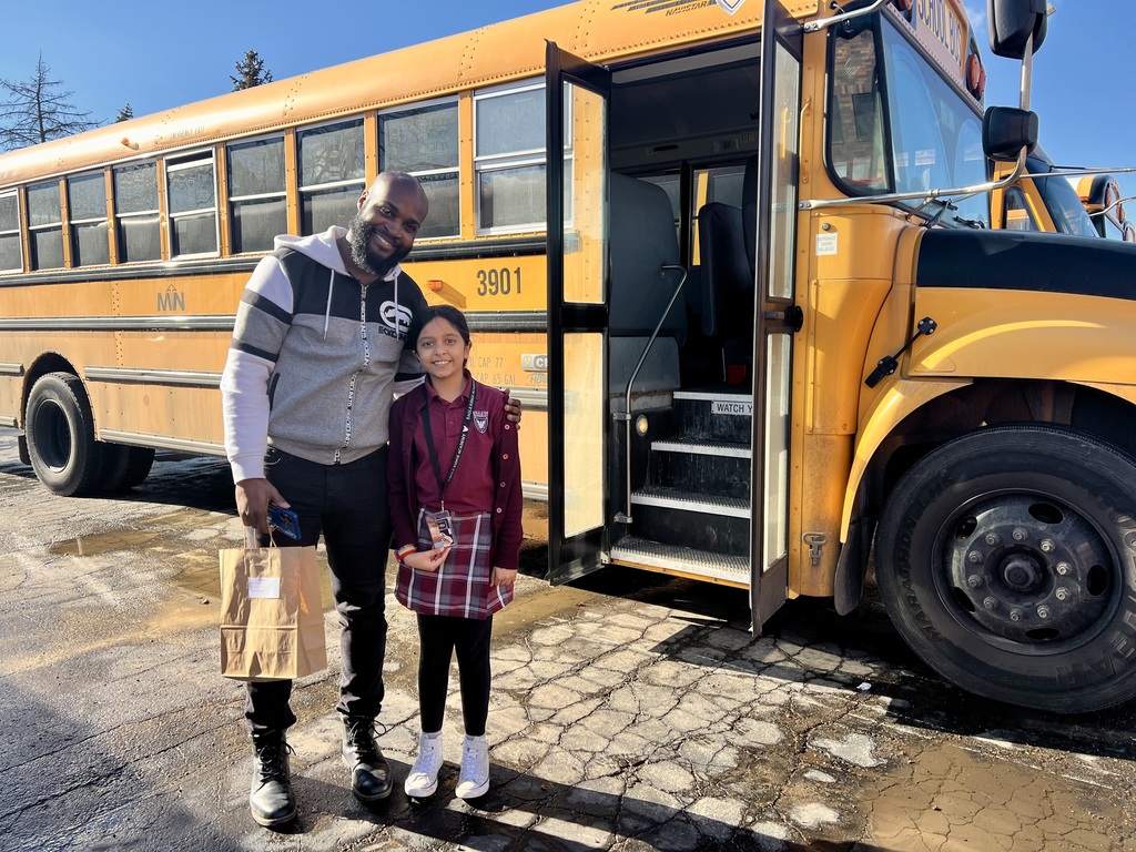 student with a bus driver