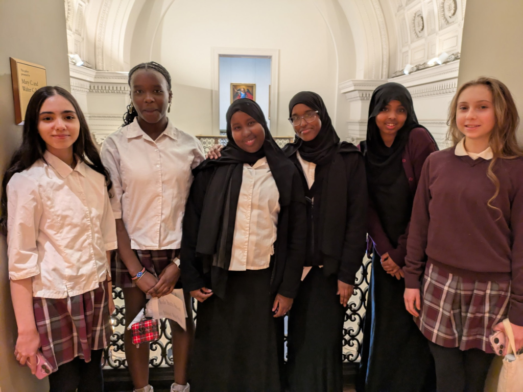 students at art museum