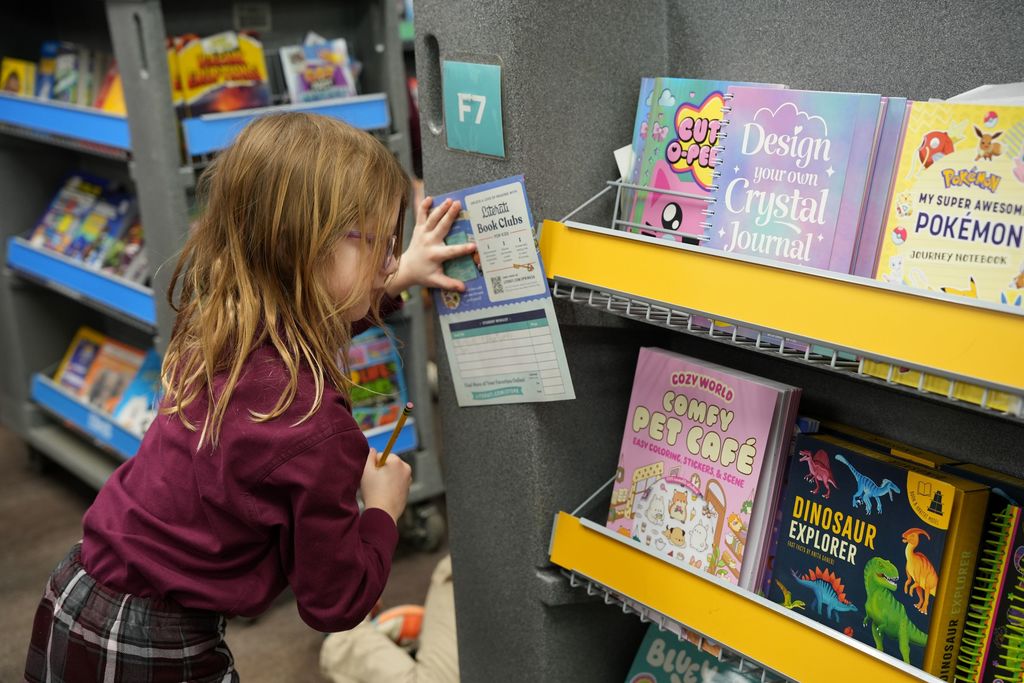 student at book fair