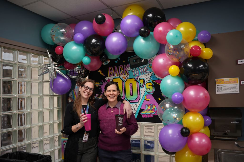 staff members with cups