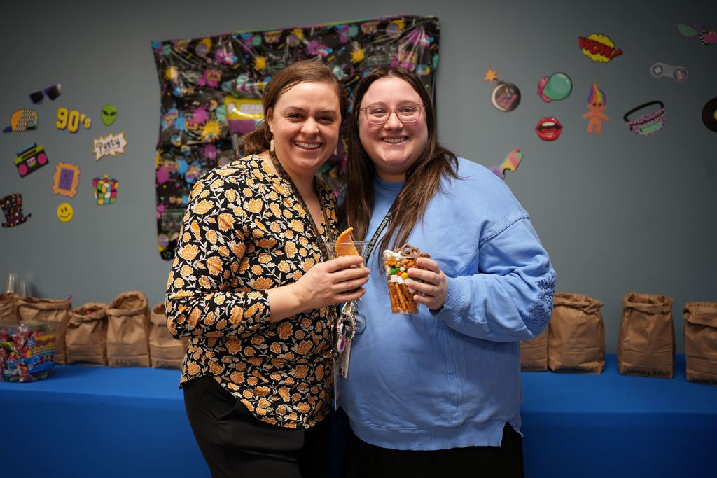 staff members with cups