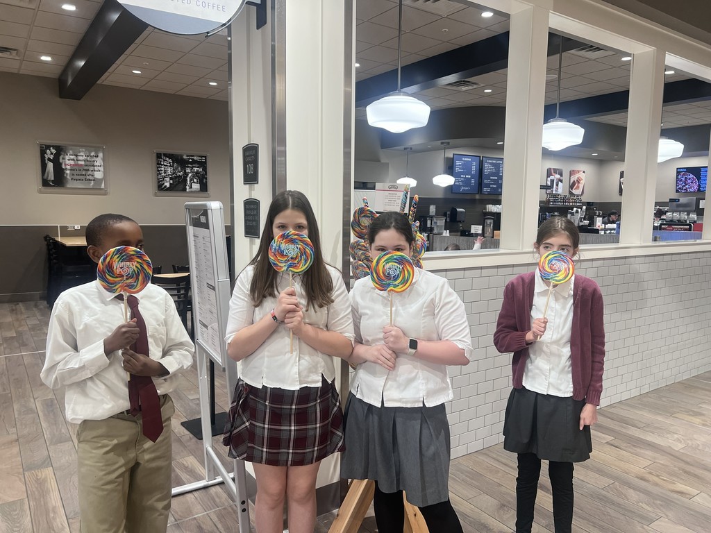 students with lollipops