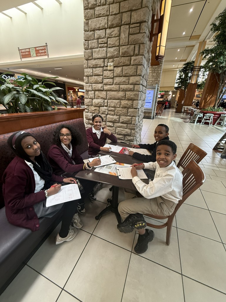 students in food court