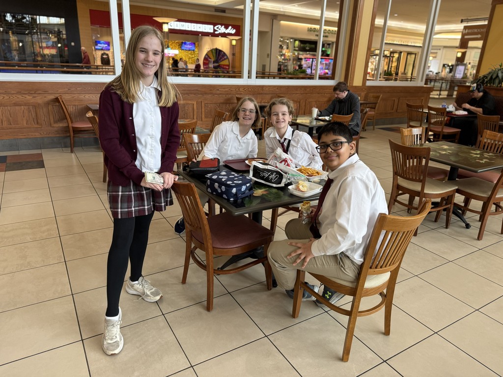 students in food court