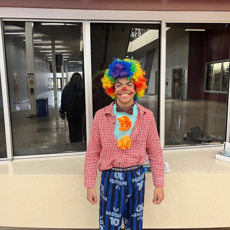 students dressed up as a clown