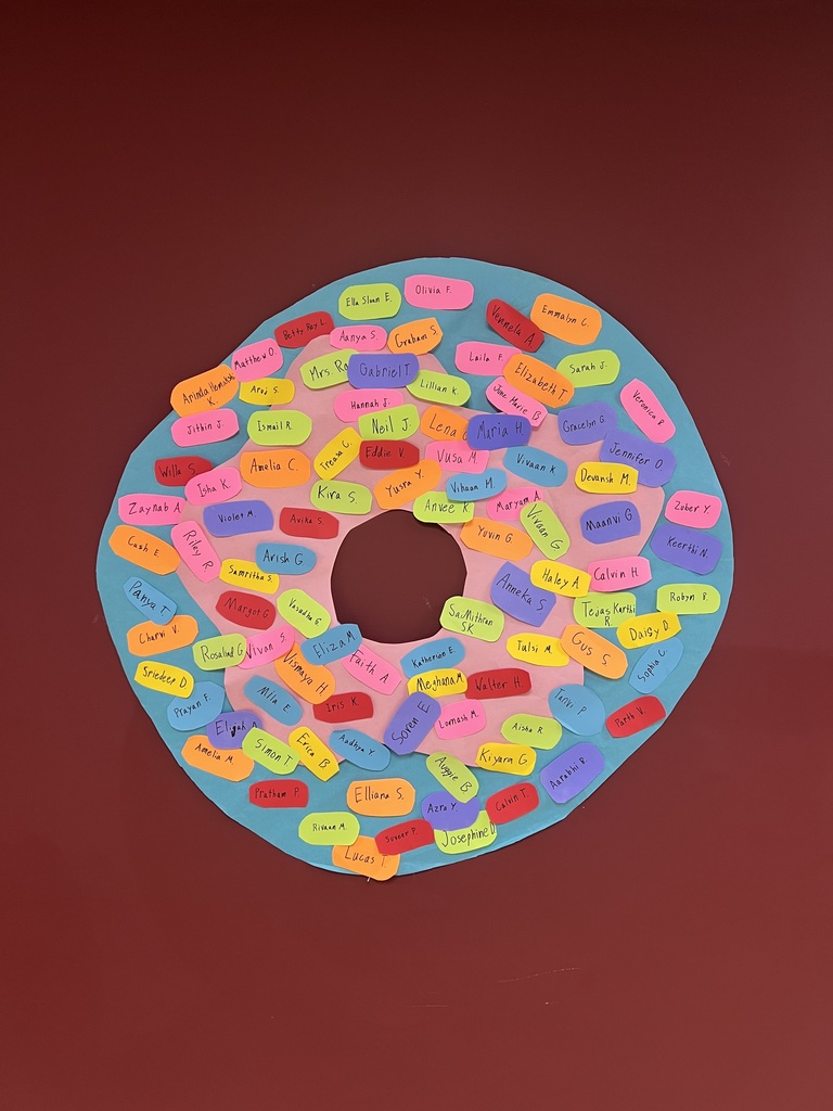 paper donut with student names on it