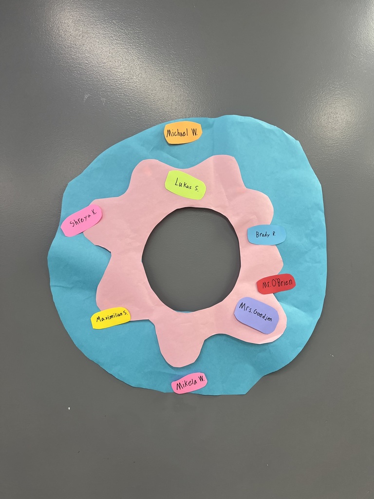 paper donut with student names on it