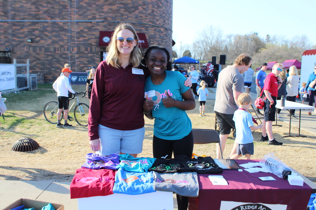 volunteers with shirts