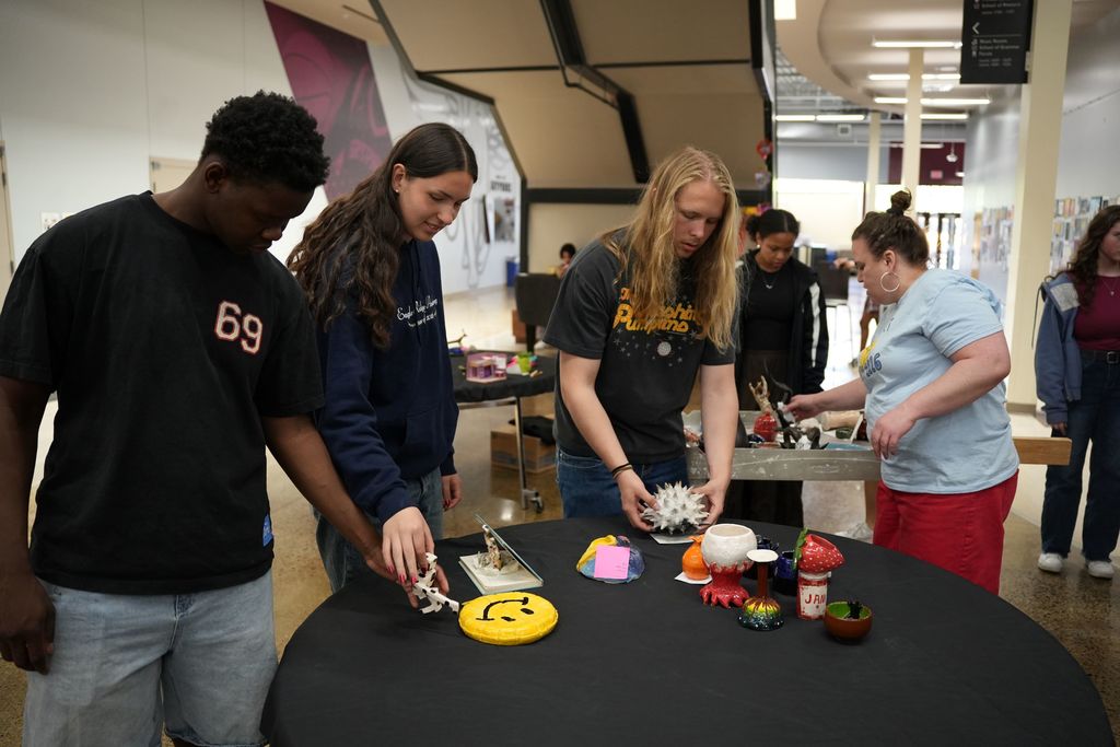 students with art