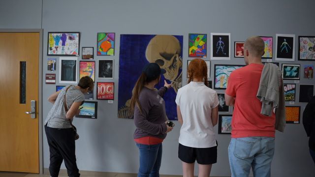 crowd with art