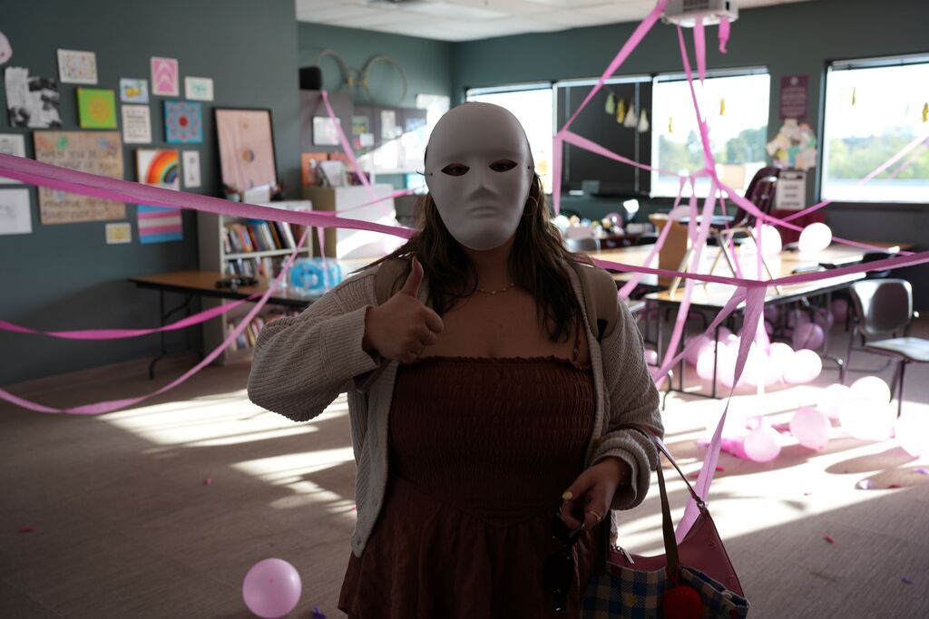 teacher in mask