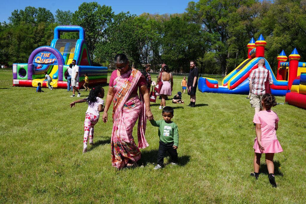 family by bounce houses