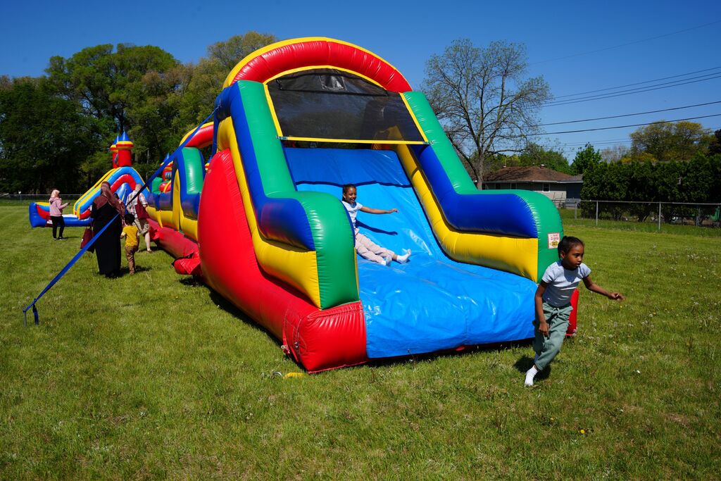 kids on bounce house