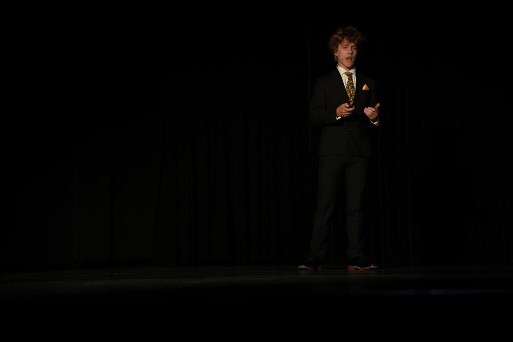 Student presenting senior capstone