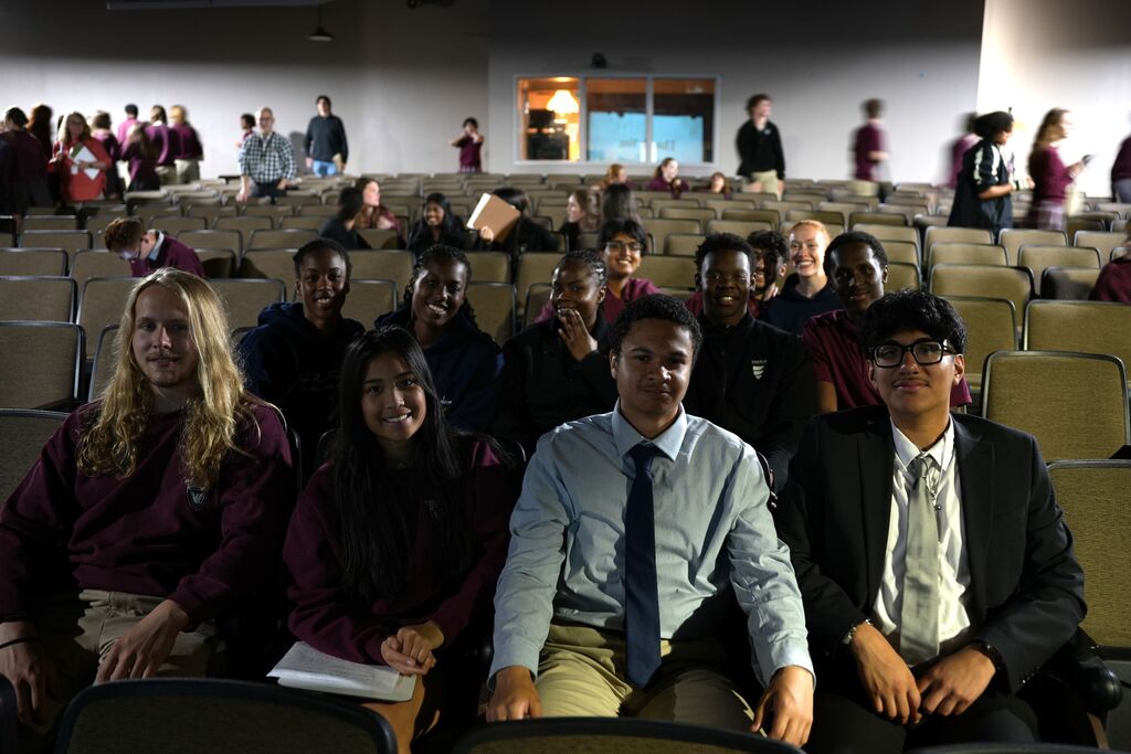 Students in the auditorium