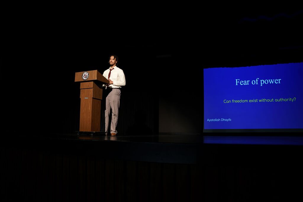 Student presenting senior capstone