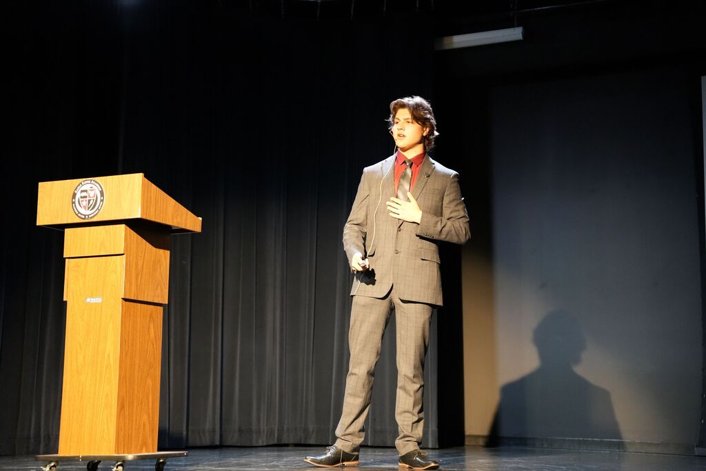 Student presenting senior capstone