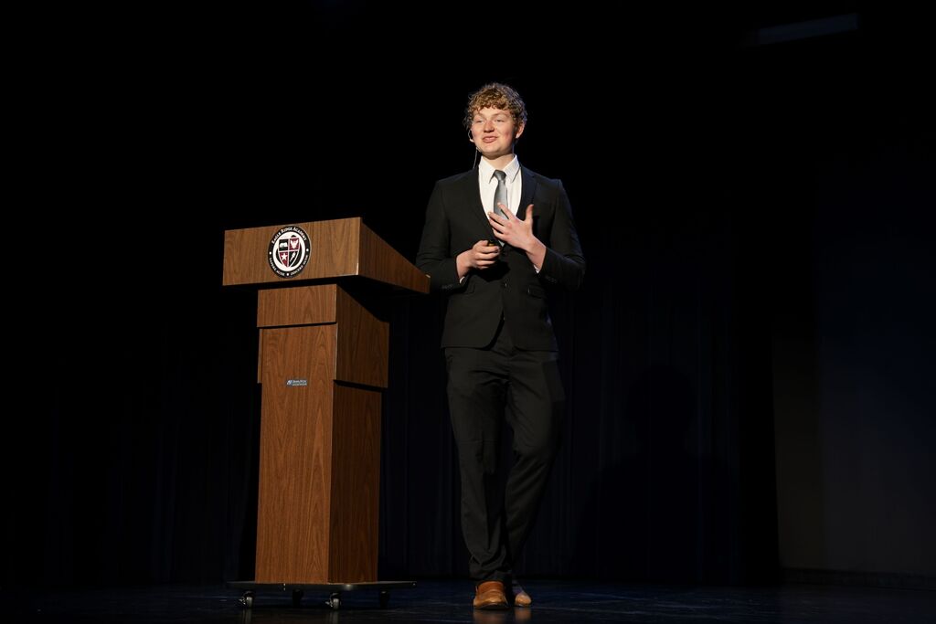 Student presenting senior capstone
