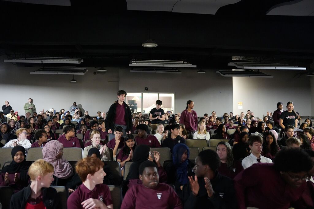 eighth graders in crowd
