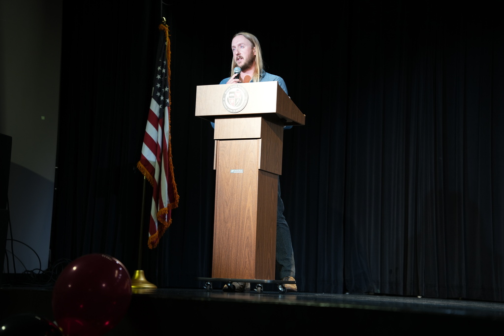 Mr. Sundermeyer at podium