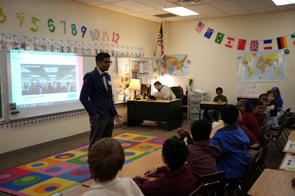 veteran talking to class