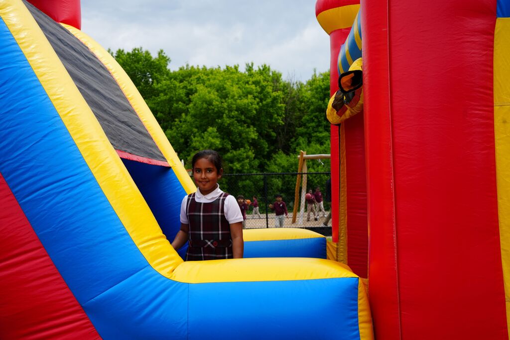 girl on bounce house