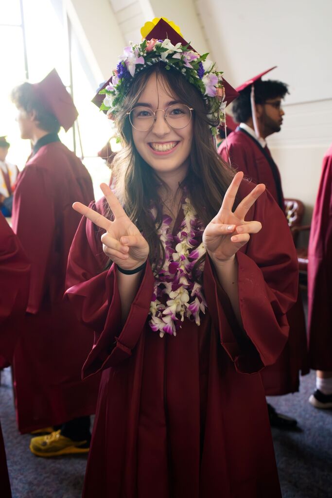 peace sign graduate