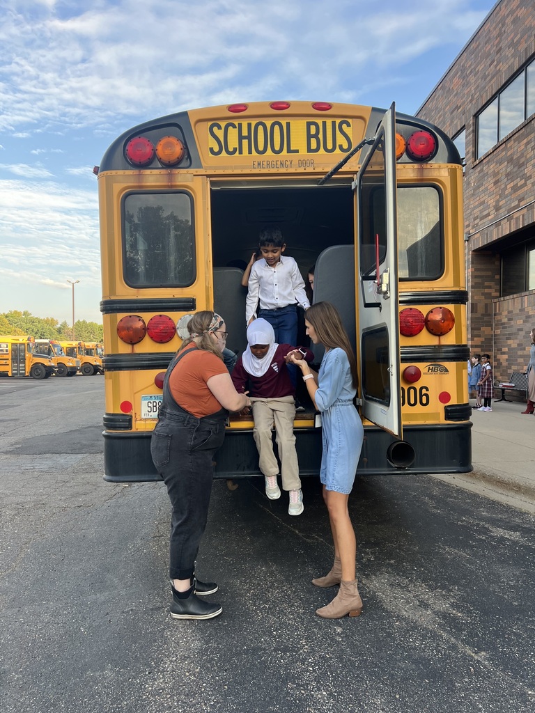student leaving school bus