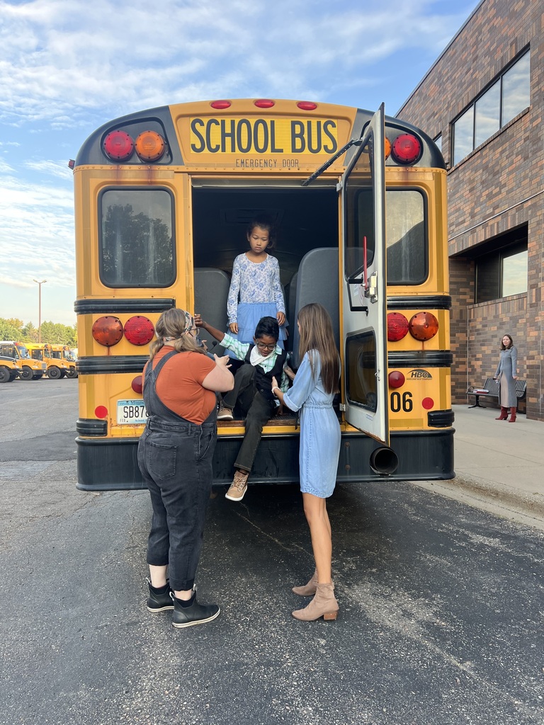 student leaving school bus