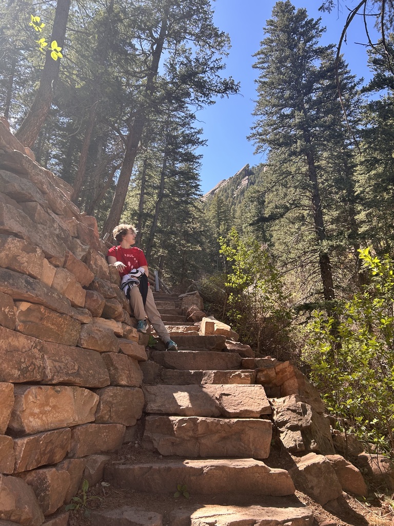 student on hike