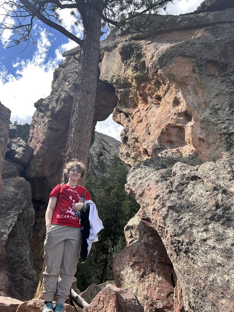 student on hike