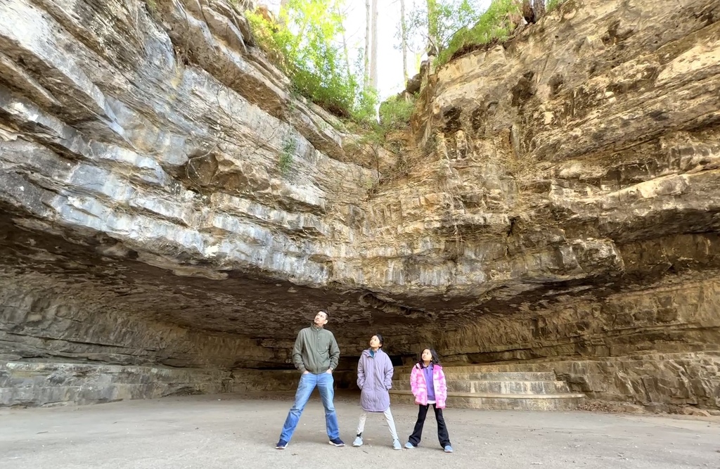 family in a canyon