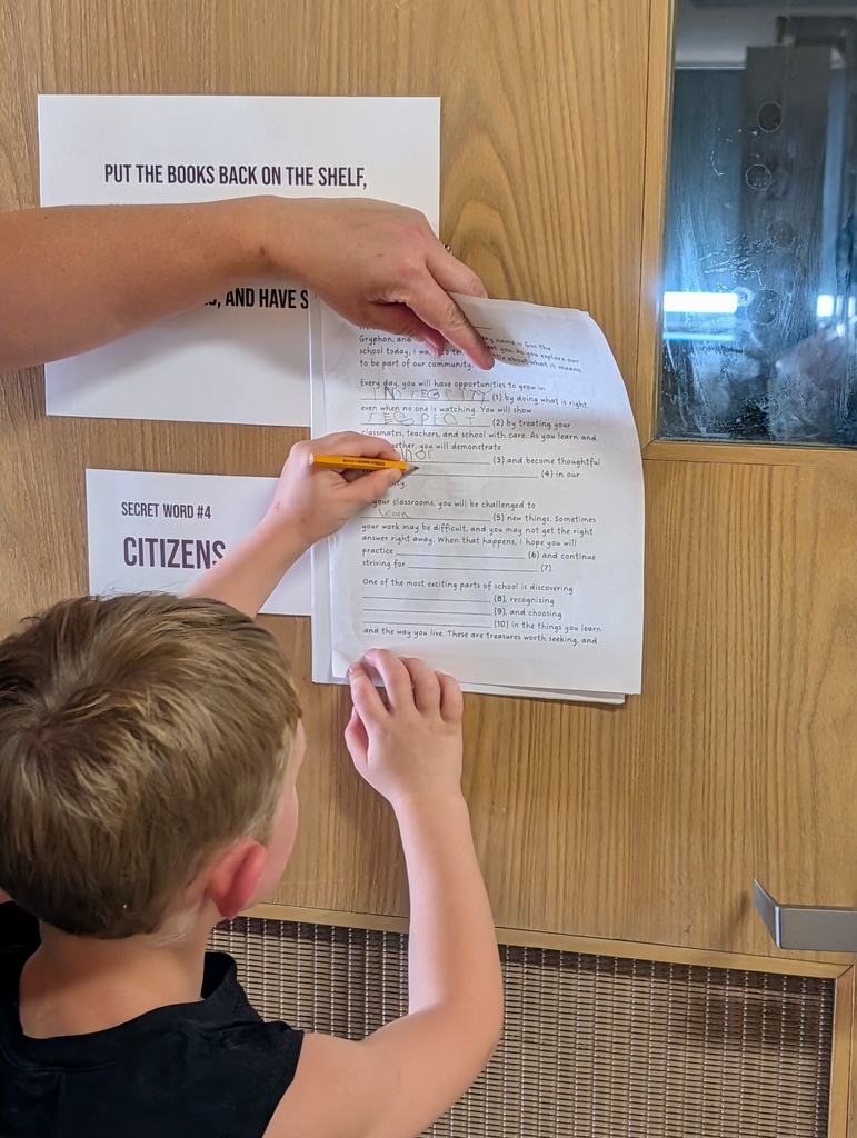 student completing survey