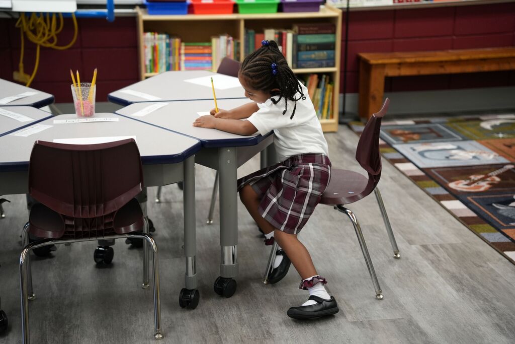 student writing