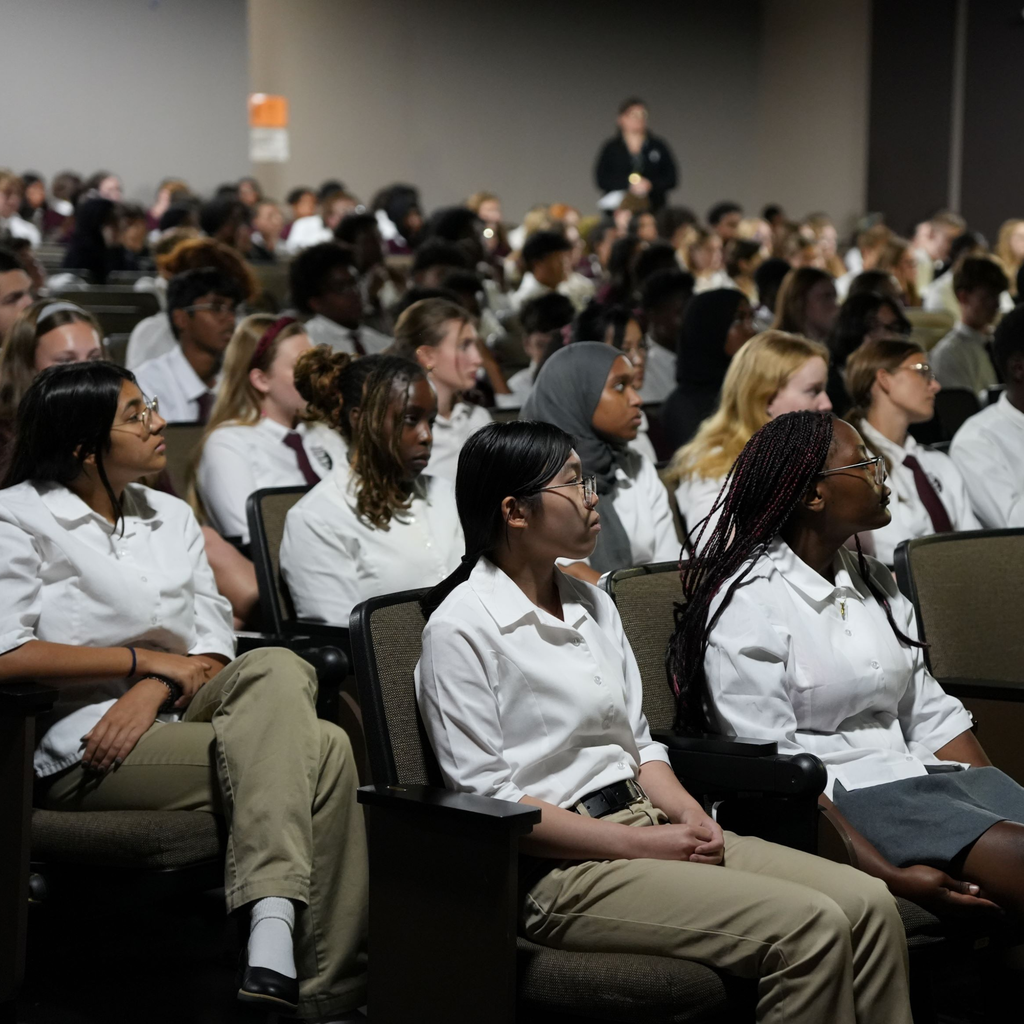 students in auditorium