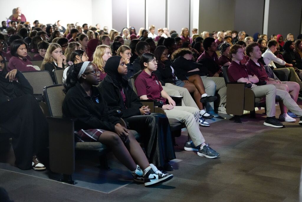 students in auditorium