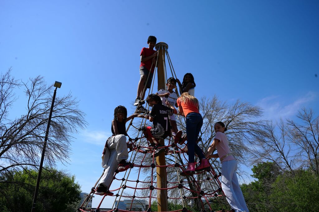 students on playground