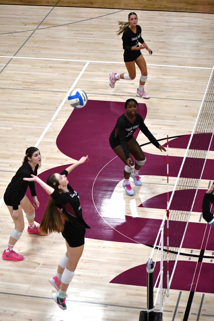 girls playing volleyball
