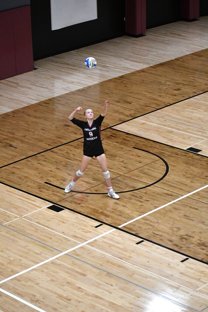 girl setting volleyball