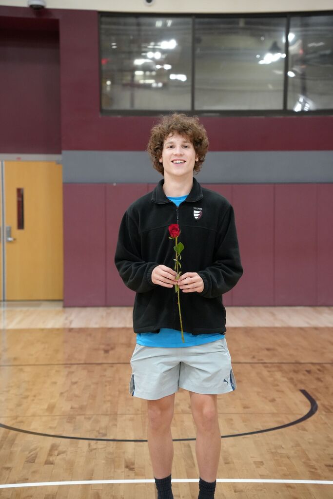 student with rose