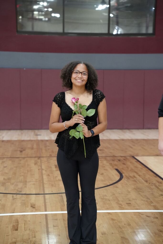 student with rose