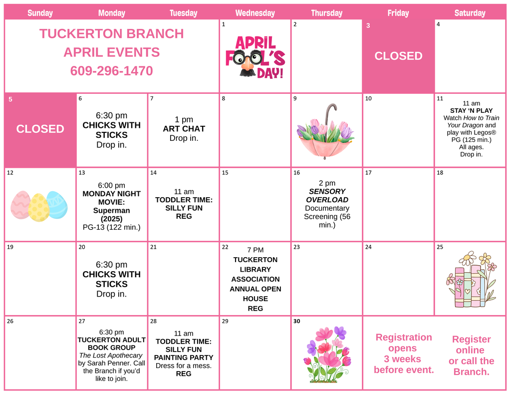 April Library Calendar