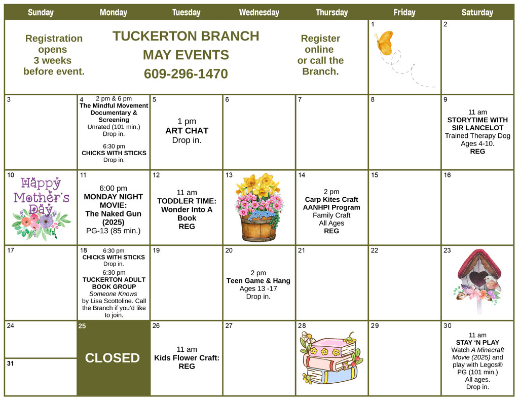 library may calendar