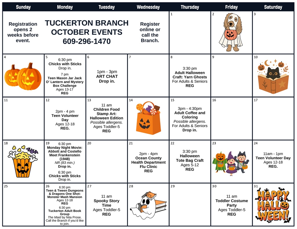 October library calendar